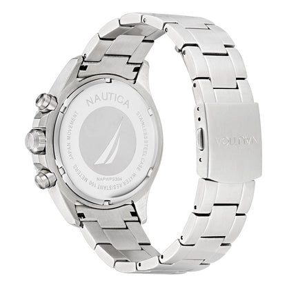 Reloj Nautica Cab Westport Cronografo Caratula Azul y Brazalete Plata Caja 44 mm NAPWPS304