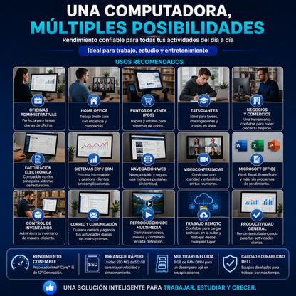 Computadora de escritorio Dell Optiplex 3000 Intel Core i5 12 Gen. Windows 11 8GB RAM DDR4