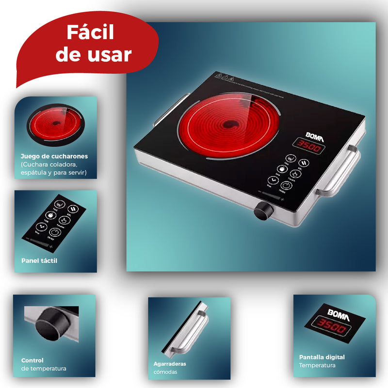 Cocina De Inducción Digital Boma De 1 Hornilla Bm-15