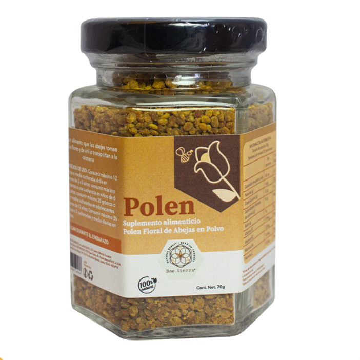 Suplemento Alimenticio Polen Floral de Abejas en Polvo  - BEE TIERRA - 70g