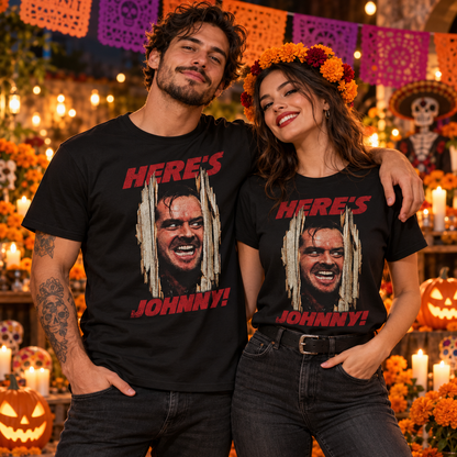 Playera Negra El Resplandor Here's Johnny Unisex