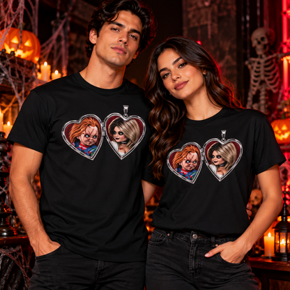 Playera Chucky y Tiffany Unisex Negra