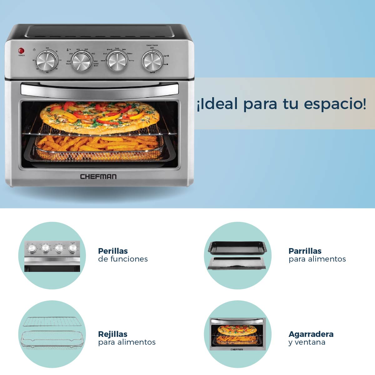 Horno Digital Chefman RJ50-SS-M20-MX 7 en 1