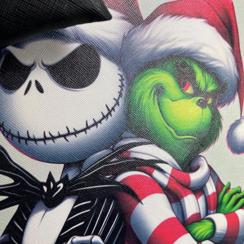 Mochila Jack Skellington Y El Grinch | 2 En 1 Bolsa Y Mochila | Friends Jack Y El Grinch Edición Navideña | Con Monedero De Regalo | Hecho En México