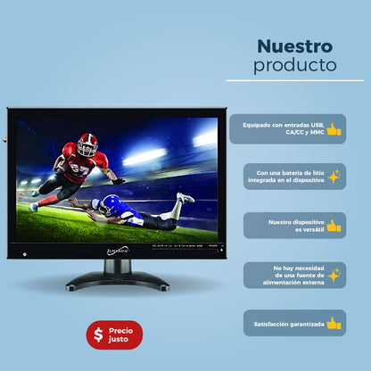 TV Portatil 14 Pulgadas Supersonic SC-2814 LED HDMI Radio FM USB Recargable