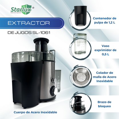 Extractor de jugo Starlux 600watts 2 velocidades SL-1061