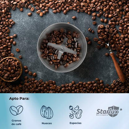 Molinillo para café Starlux de 200W SL-21309 con cuchillas de acero inoxidable y capacidad de 80 g
