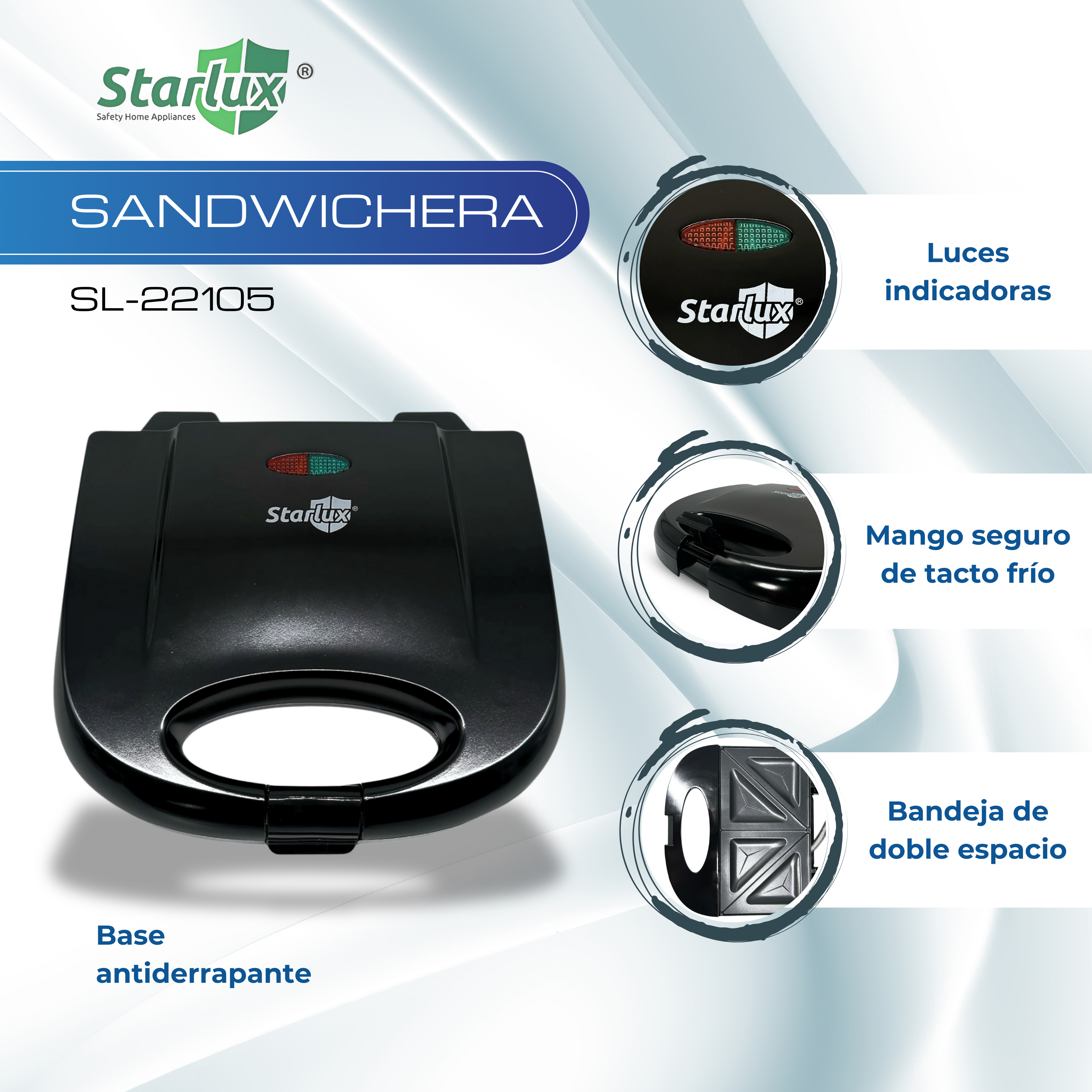 #ComboArena Licuadora y Extractor Ninja Foodie Power Ultimate CO401B y Sandwichera Antiadherente De Doble Compartimiento Starlux