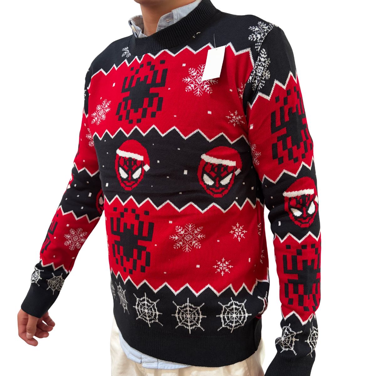 Suéter navideño Ugly Sweater Spider Man con gorro Unitalla Unisex
