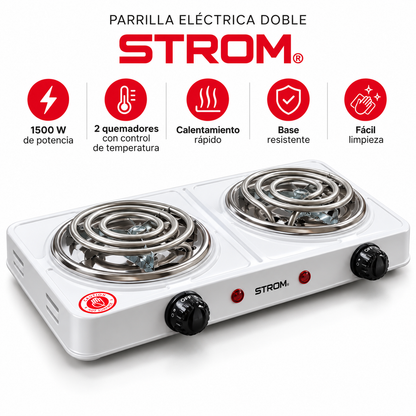 Parrilla Eléctrica con 2 quemadores 1900W 127V ST2671