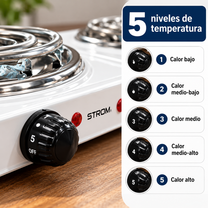 Parrilla Eléctrica con 2 quemadores 1900W 127V ST2671
