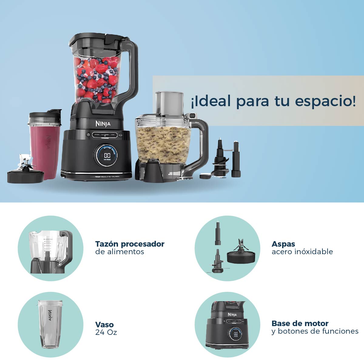 Licuadora Y Procesador Ninja Detect Kitchen TB401 Negro