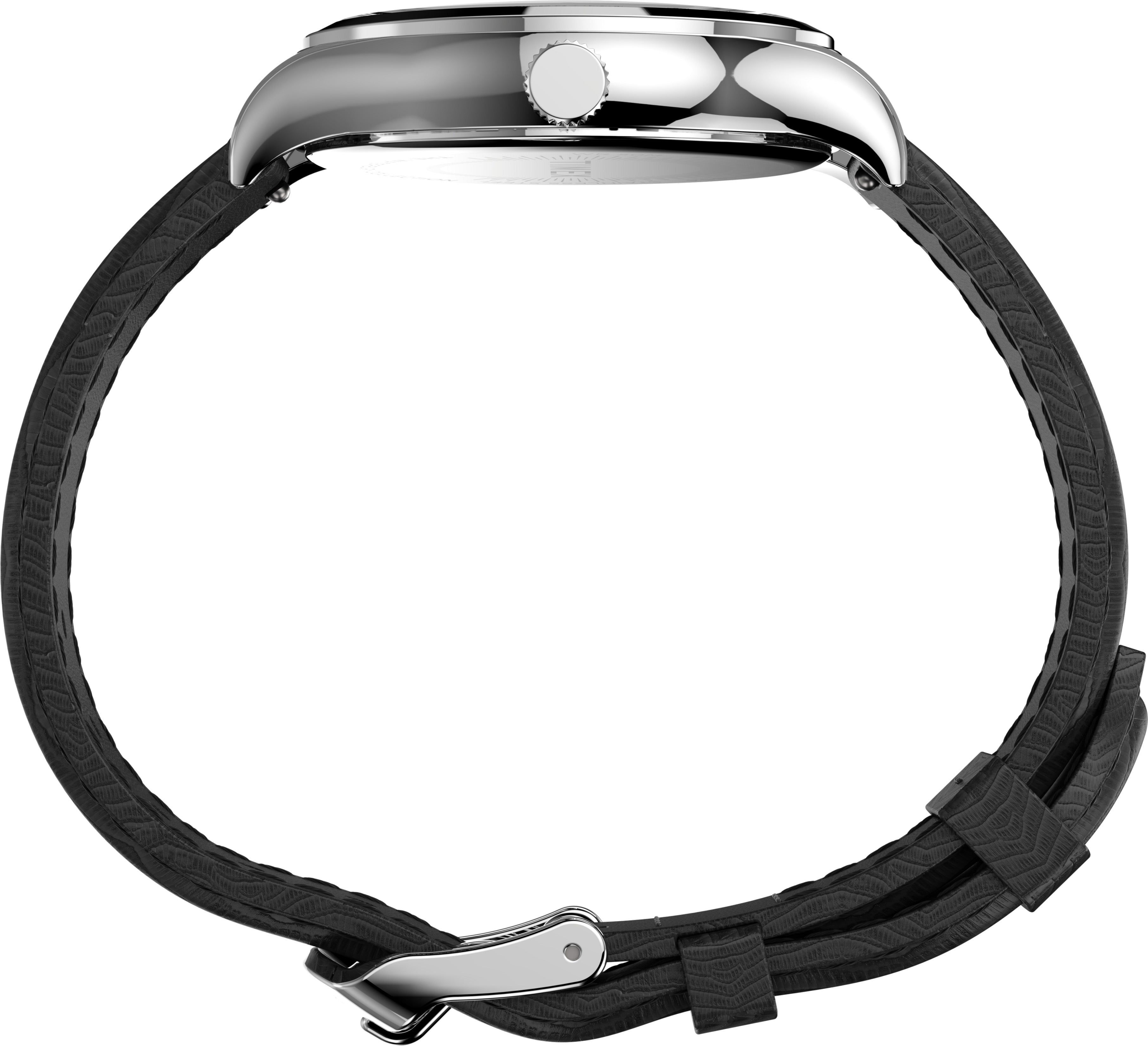 Timex Waterbury Dama 3 Manecillas Carat Blanca Correa Piel Negra Caja Ac Inox 34 mm TW2U97700