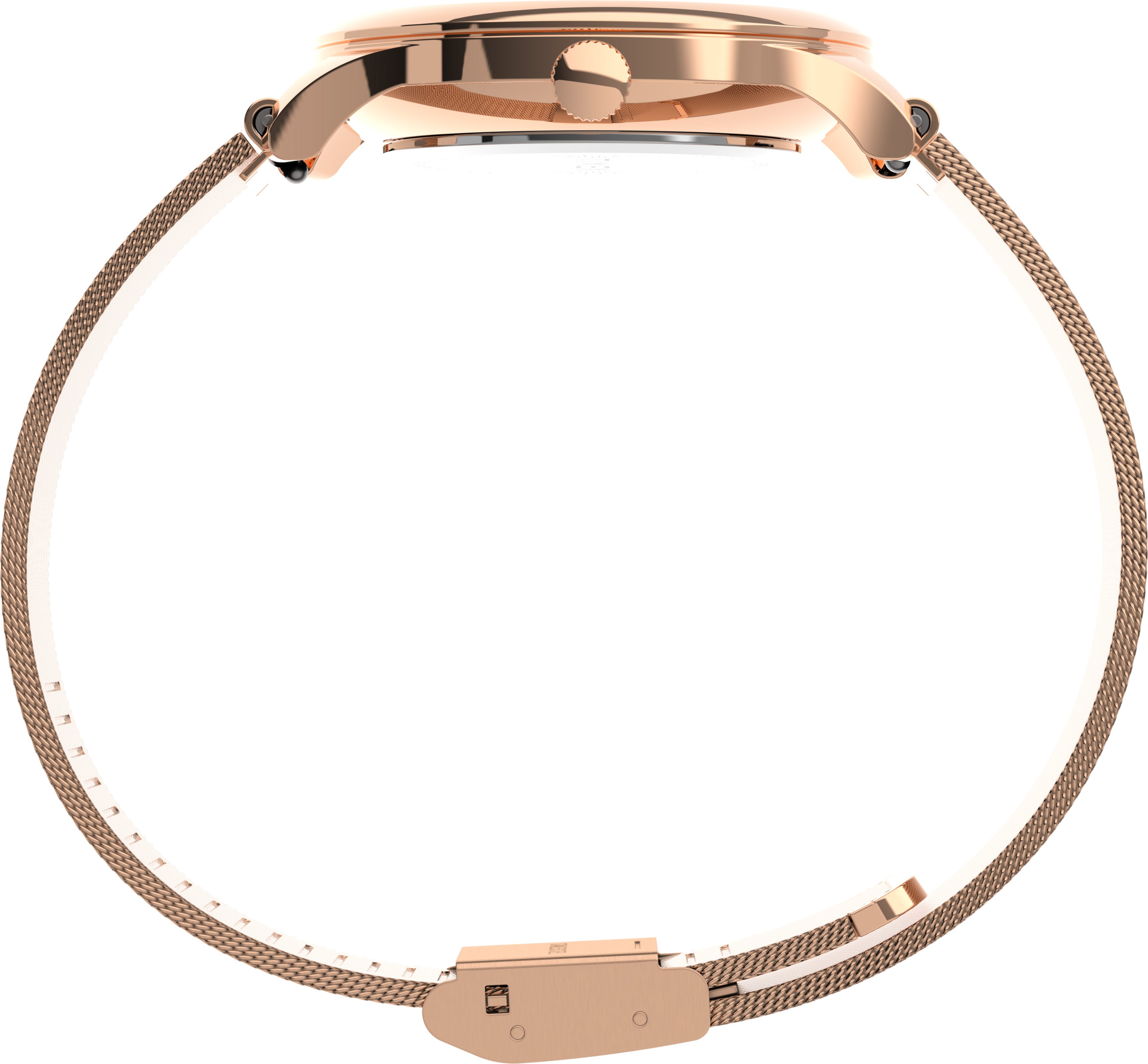 Timex Celestial Dama 3 Manecillas Carat Blanca Braz Mesh Oro Rosa Caja Aleacion De Metal 32 mm TW2V01400