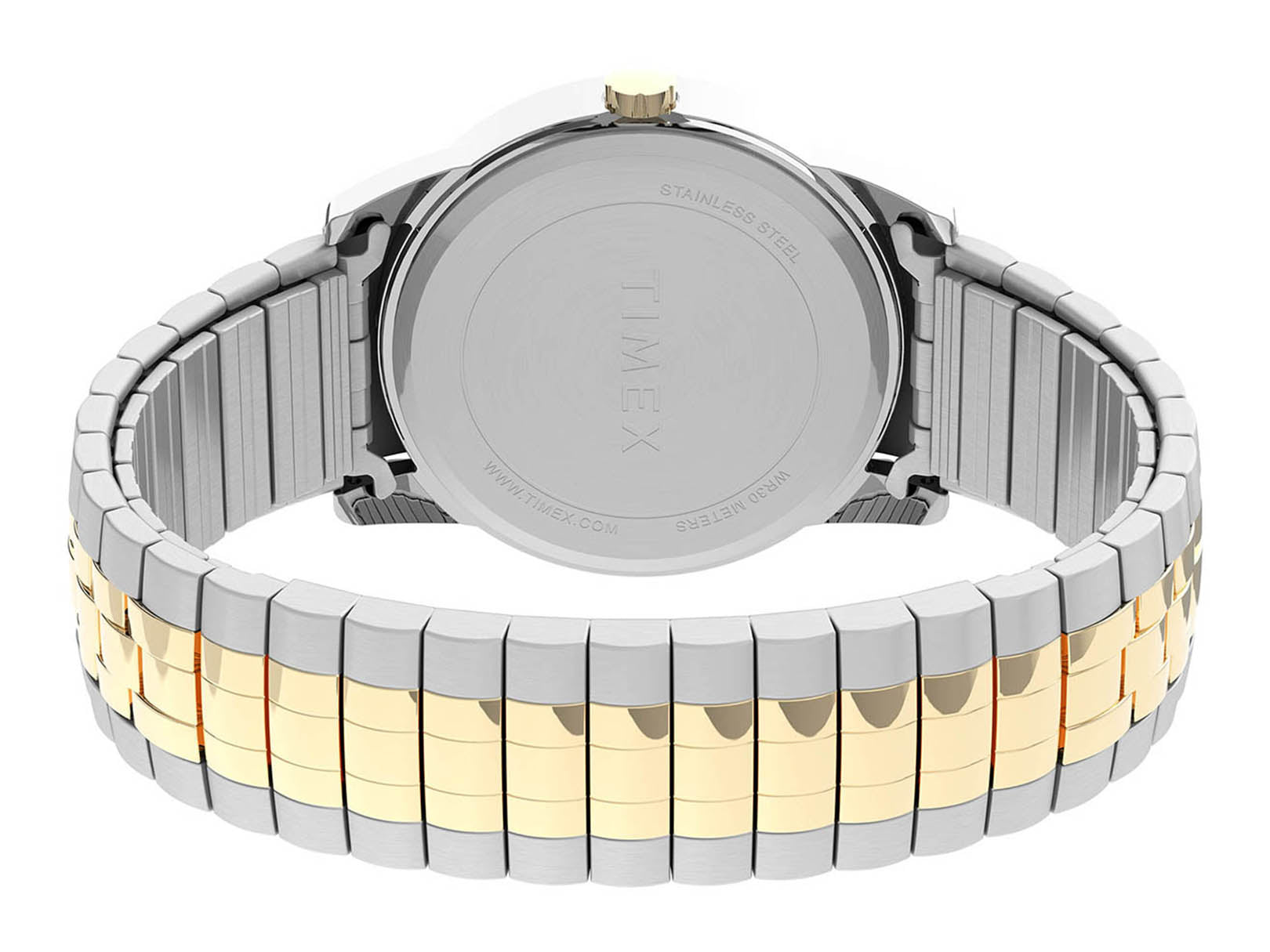 Timex Easy Reader Perfect Fit Carat Blanco Caballero 38 mm Braz Ac Inox Bi-Tono TW2V40100