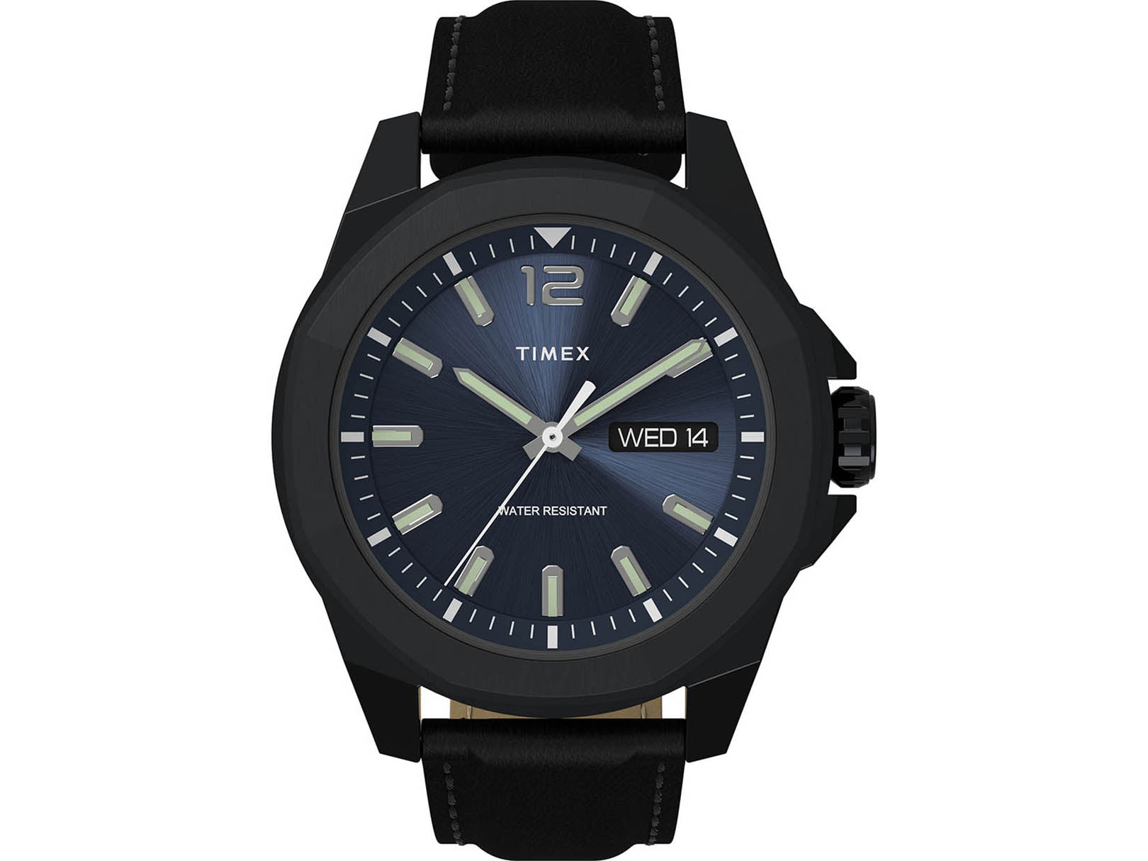 Timex Essex Avenue Caballero Carat Azul 44 mm Correa Piel Negra TW2V42900