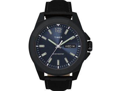 Timex Essex Avenue Caballero Carat Azul 44 mm Correa Piel Negra TW2V42900