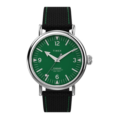 Timex Standard Carat Verde Caballero 40 mm Corr Piel Negra TW2V44200
