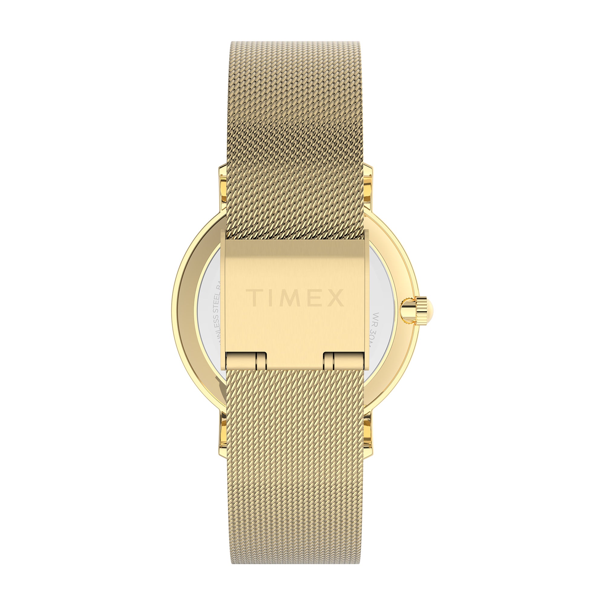 Timex Transcend Carat Negro Dama 34 mm Braz Mesh Ac Inox Oro Amarillo TW2V52300