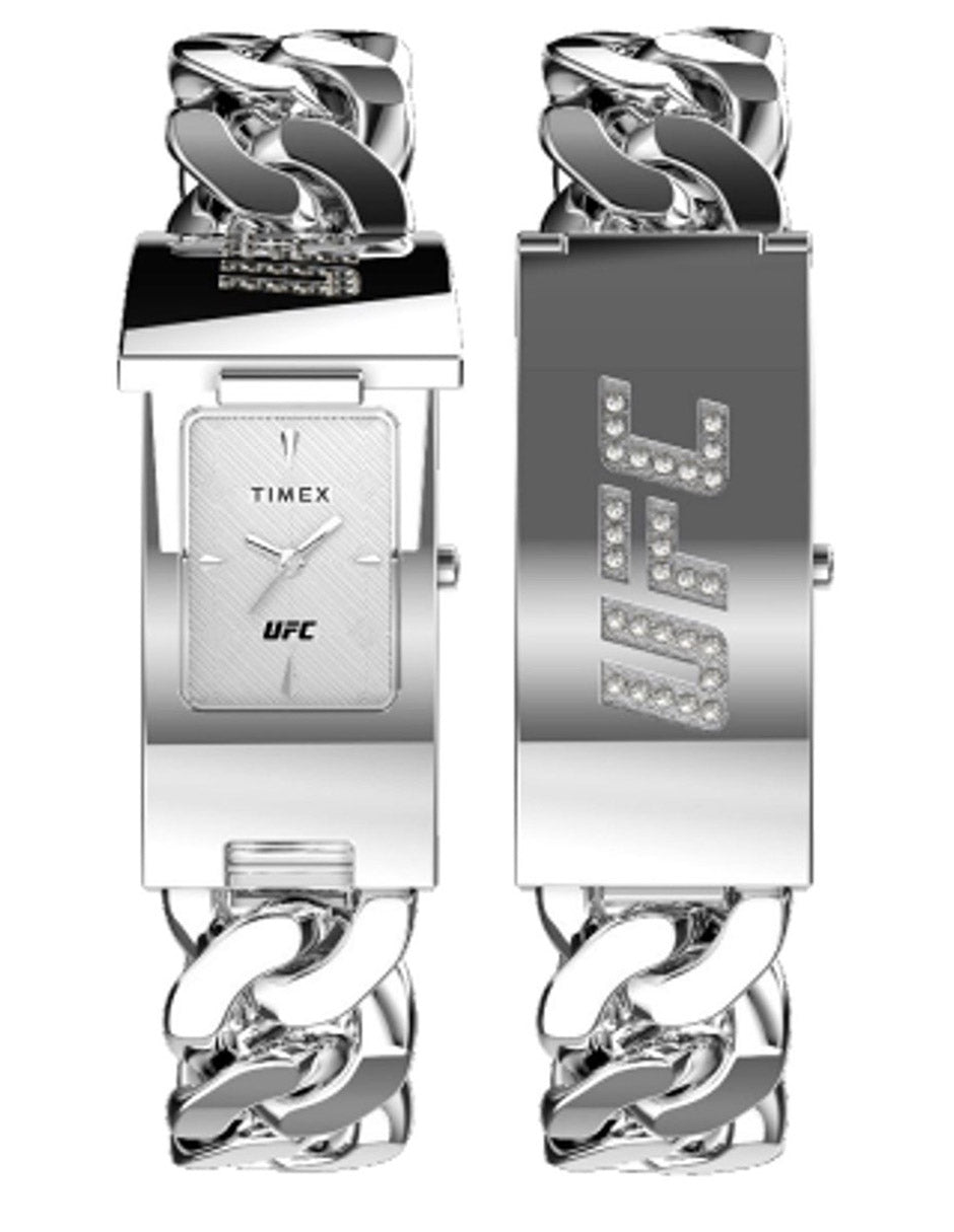 Timex Ufc Championship Id 3 Manecillas Carat Plata Brazalete Cadena Plata TW2V55600