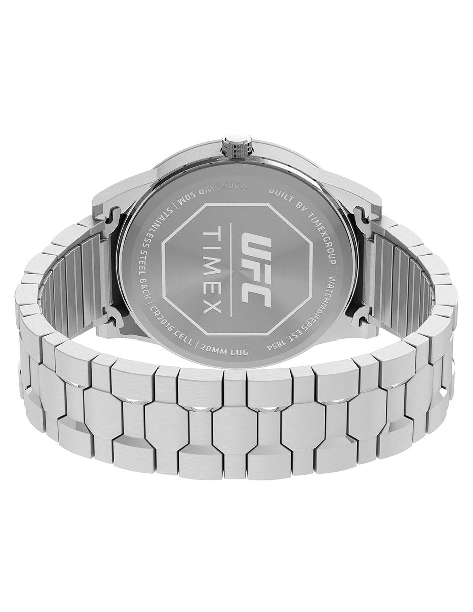Timex Ufc Legend 3 Manecillas Caja 42mm Carat Plata Braz Expansion Plata TW2V56300