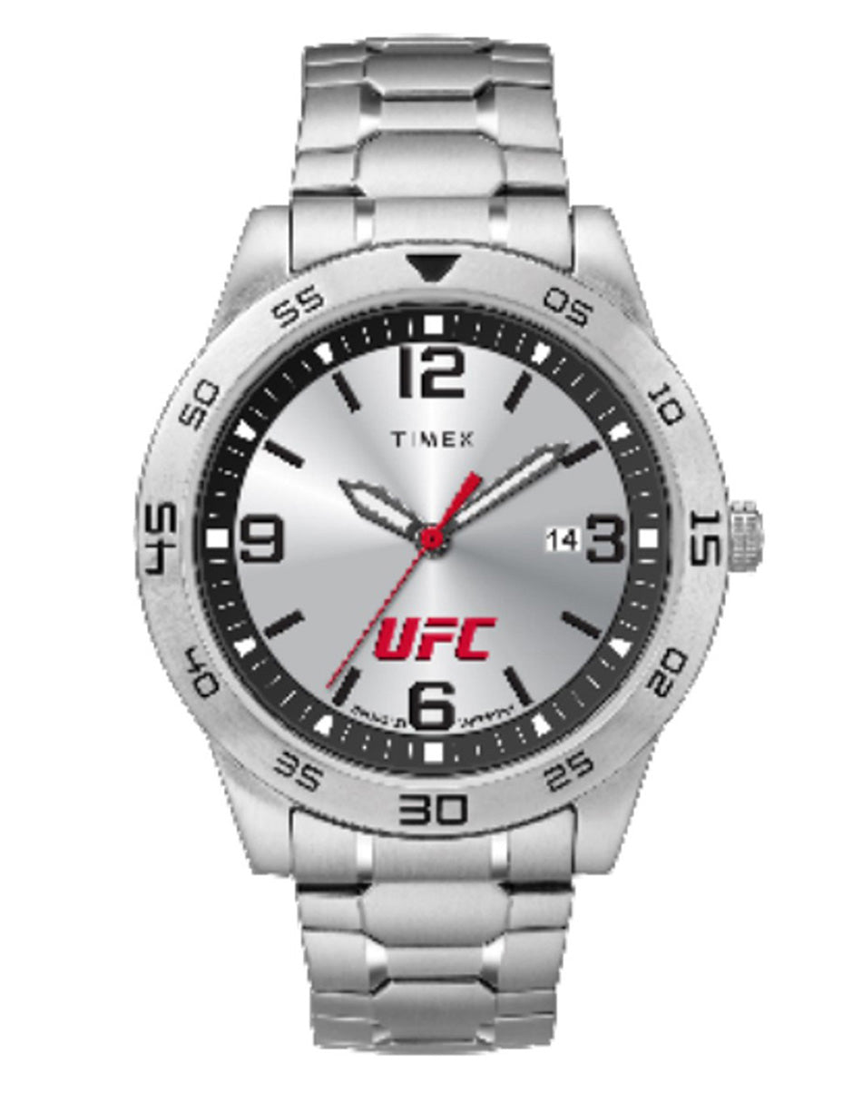 Timex Ufc Legend 3 Manecillas Caja 42mm Carat Plata Braz Expansion Plata TW2V56300