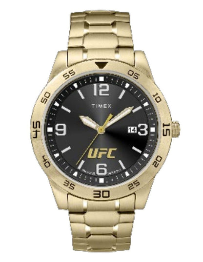 Timex Ufc Legend 3 Manecillas Caja 42mm Carat Gris Braz Expansion Oro Amarillo TW2V56400