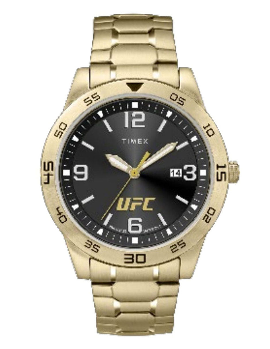 Timex Ufc Legend 3 Manecillas Caja 42mm Carat Gris Braz Expansion Oro Amarillo TW2V56400
