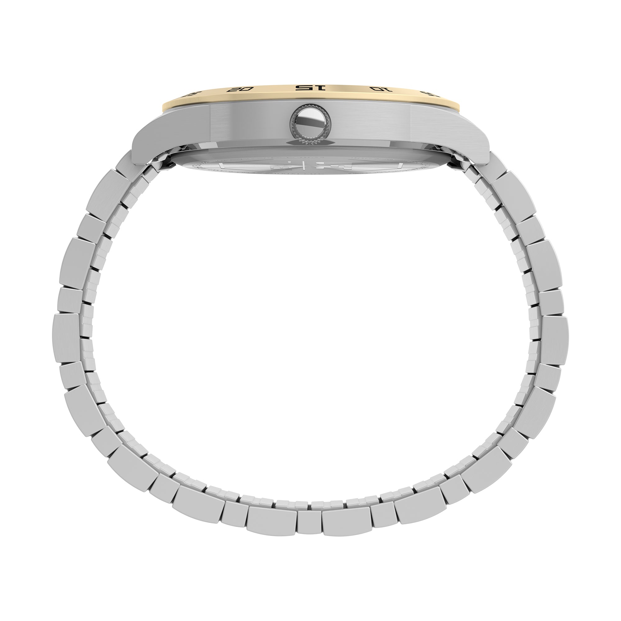 Timex Ufc Legend 3 Manecillas Caja 42mm Carat Plata Bisel Oro Amarillo Braz Expansion Plata TW2V56500