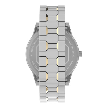 Timex Ufc Legend 3 Manecillas Caja 42mm Carat Plata Bisel Oro Amarillo Braz Expansion Plata TW2V56500