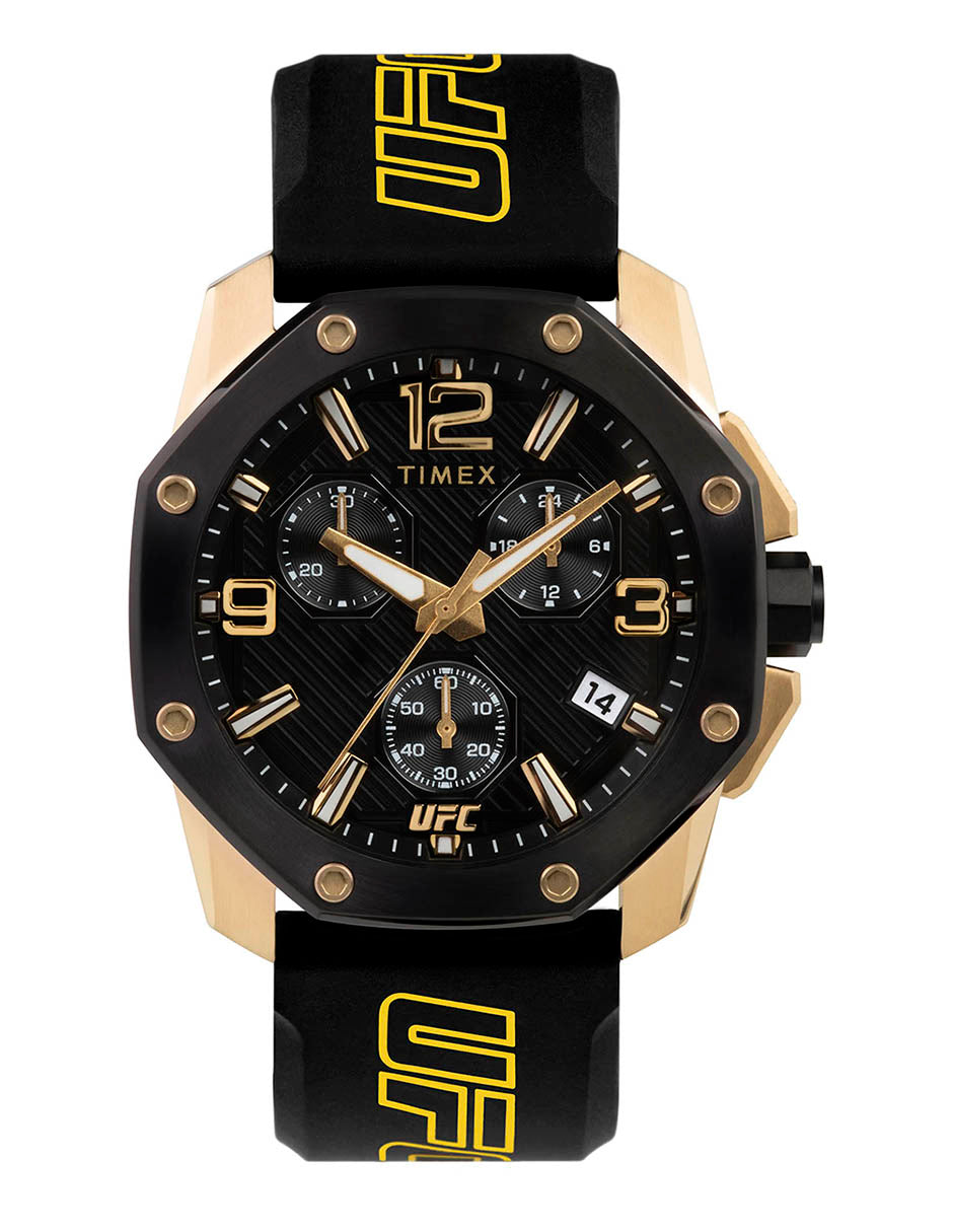 Timex Ufc Icon 3 Manecillas Caja 45mm Carat Negra Correa Sil Negro TW2V58500