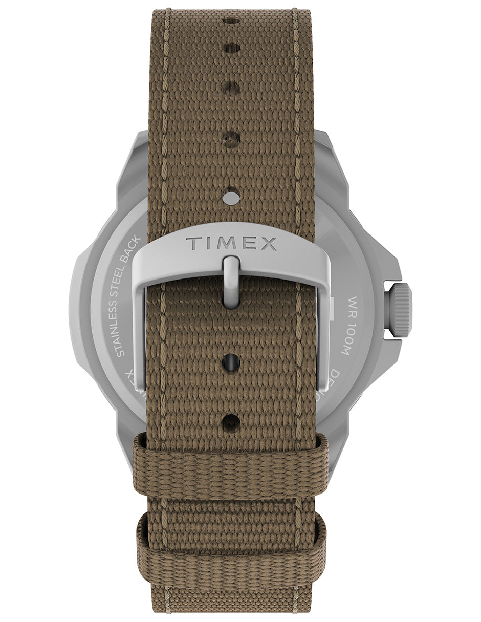 Timex Expedition North Ridge Cab 3 Manecillas Carat Cafe Corr Nylon Cafe Caja Aleacion De Metal 42 mm TW2V62400