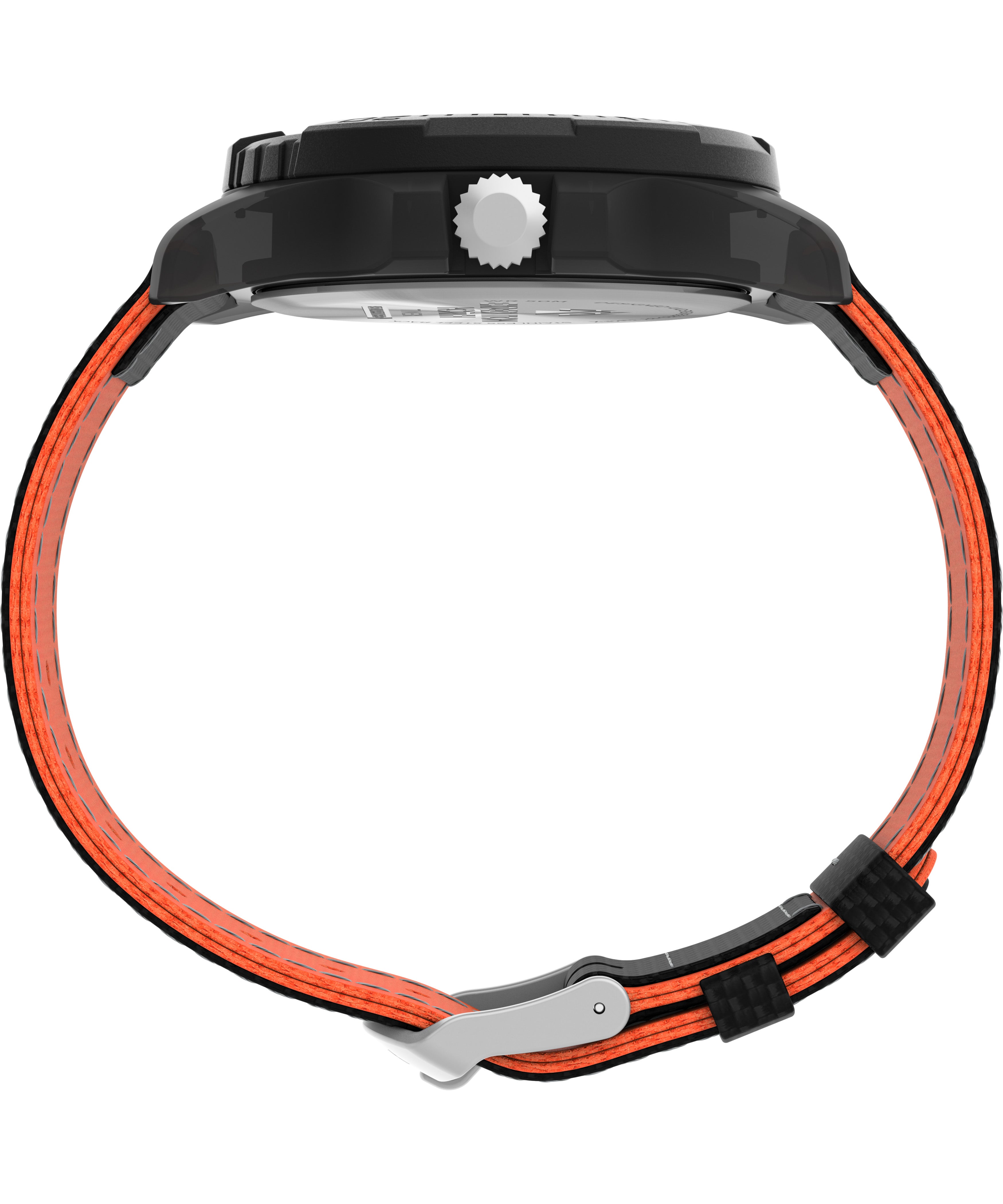 Timex Expedition North Freedive Ocean Cab 3 Manecillas Carat Negra Correa Nylon Negra Y Naranja Caja Material Sustentable 46 mm TW2V66100