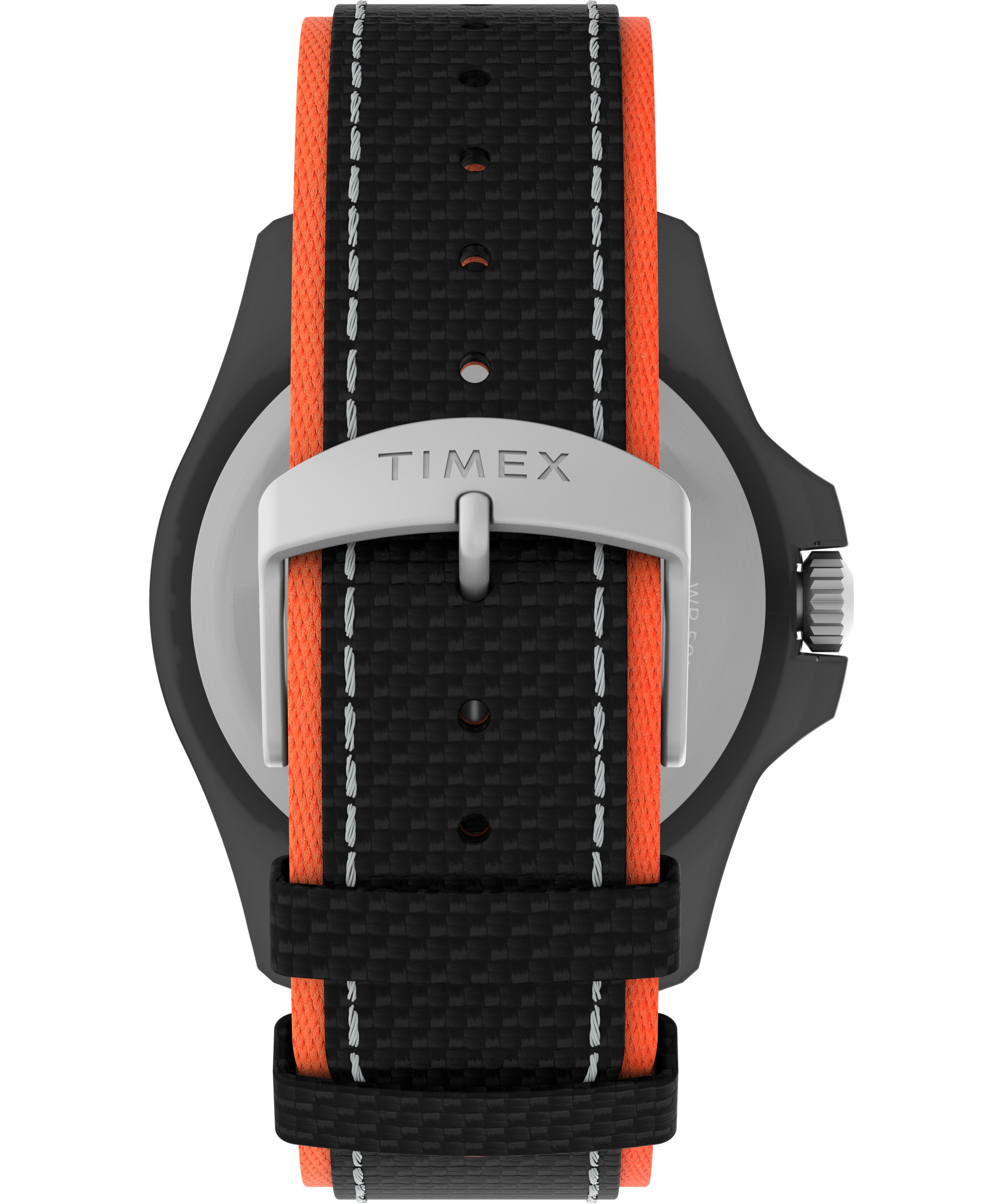 Timex Expedition North Freedive Ocean Cab 3 Manecillas Carat Negra Correa Nylon Negra Y Naranja Caja Material Sustentable 46 mm TW2V66100