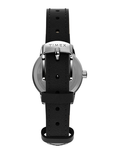 Timex Easy Reader Dama 3 Manecillas Carat Blanca Correa Piel Negra Caja 25mm TW2V75300