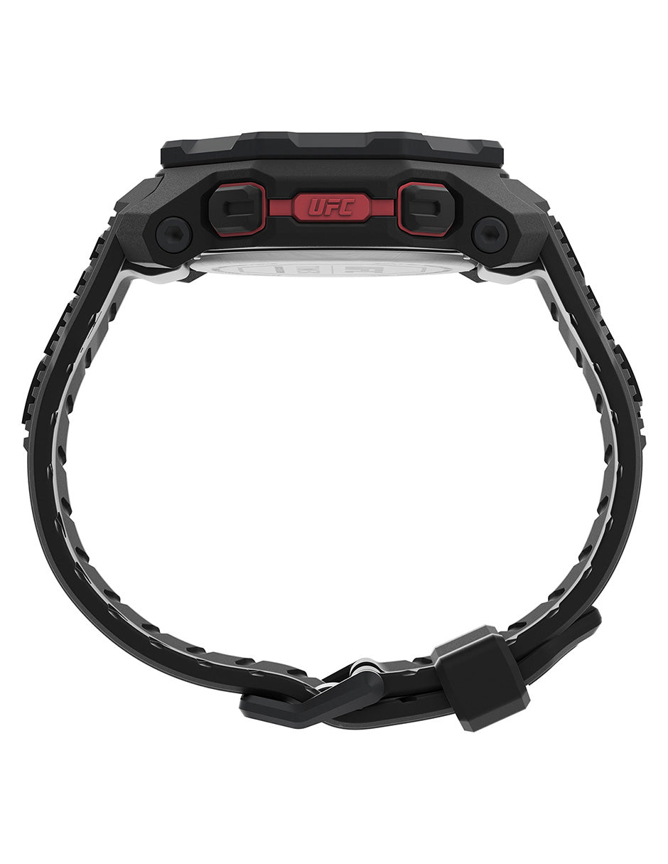 Timex Ufc Cab Knockout Carat Digital Correa Caucho Negra Caja Resina 48mm TW2V88100