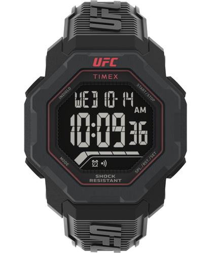 Timex Ufc Cab Knockout Carat Digital Correa Caucho Negra Caja Resina 48mm TW2V88100