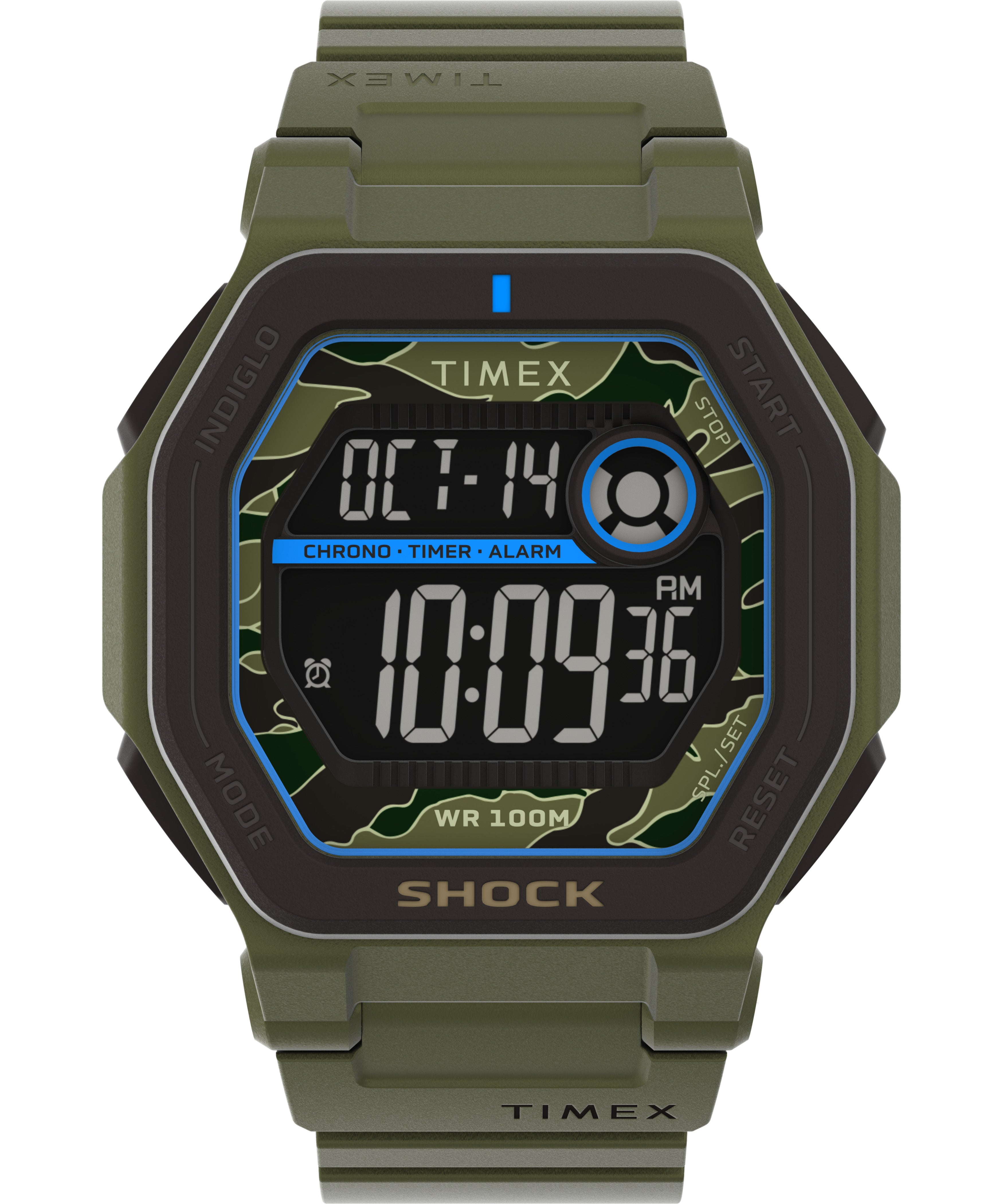 Timex Command Encounter Cab Digital Correa Resina Verde Caja 45mm TW2V93700
