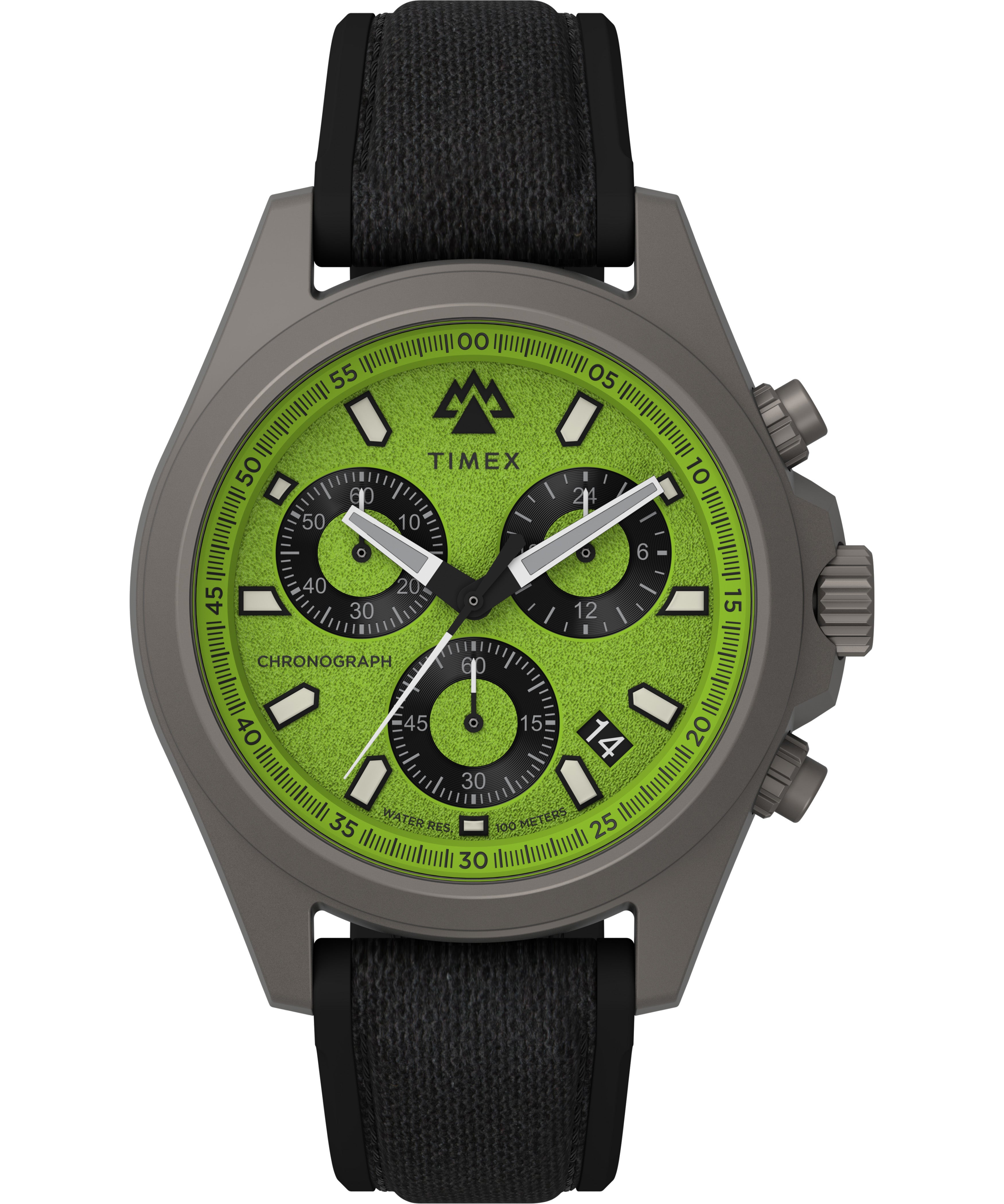 Timex Expedition North Field Cab Chrono Carat Ama Neon Correa Sil Negra Caja Pvd Titanio 43mm TW2V96400