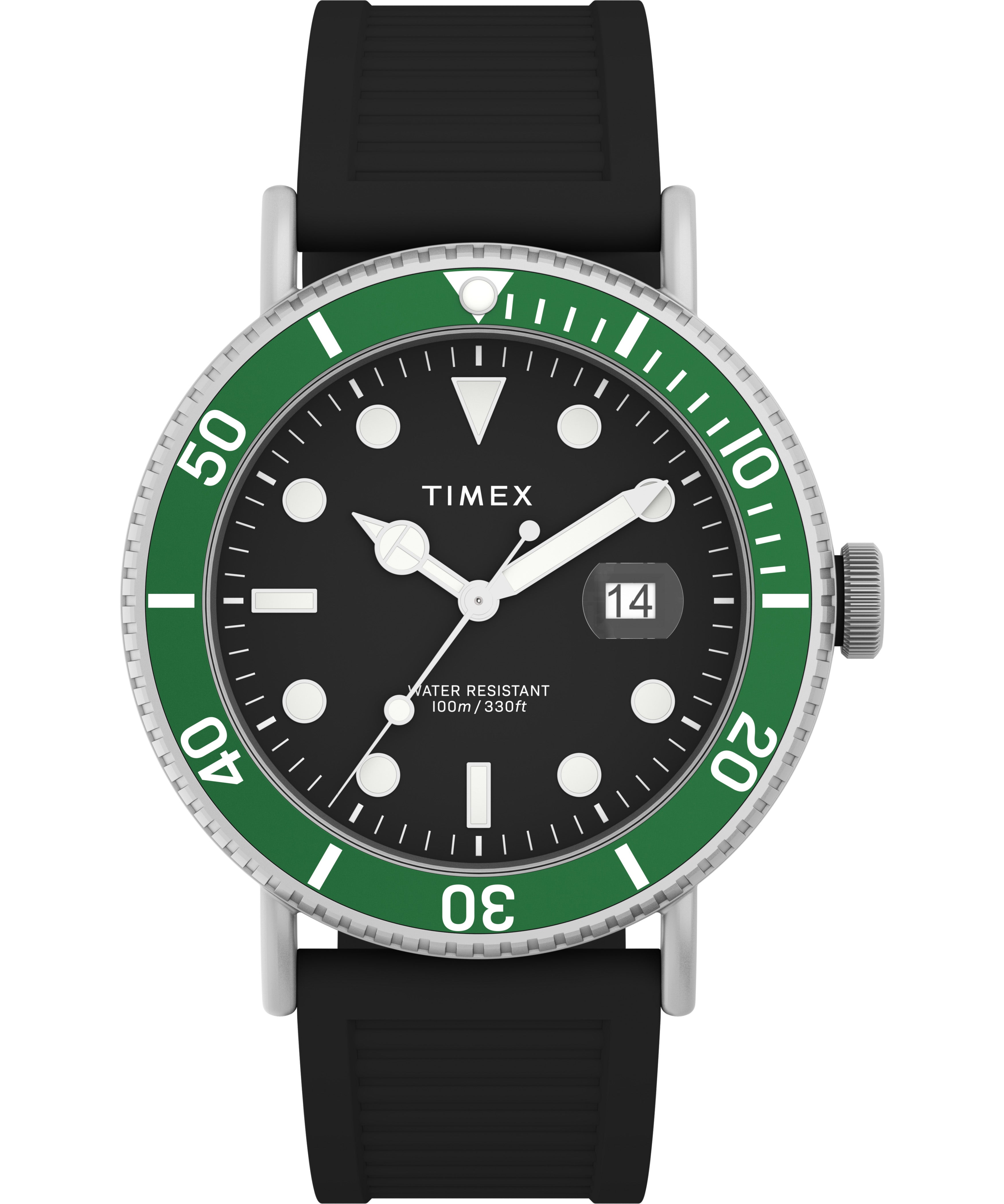 Timex Diver Cab 3 Manecillas Carat Negra Correa Eco-Friendly Negra Caja 43mm TW2W16700