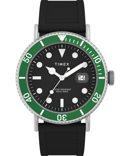 Timex Diver Cab 3 Manecillas Carat Negra Correa Eco-Friendly Negra Caja 43mm TW2W16700
