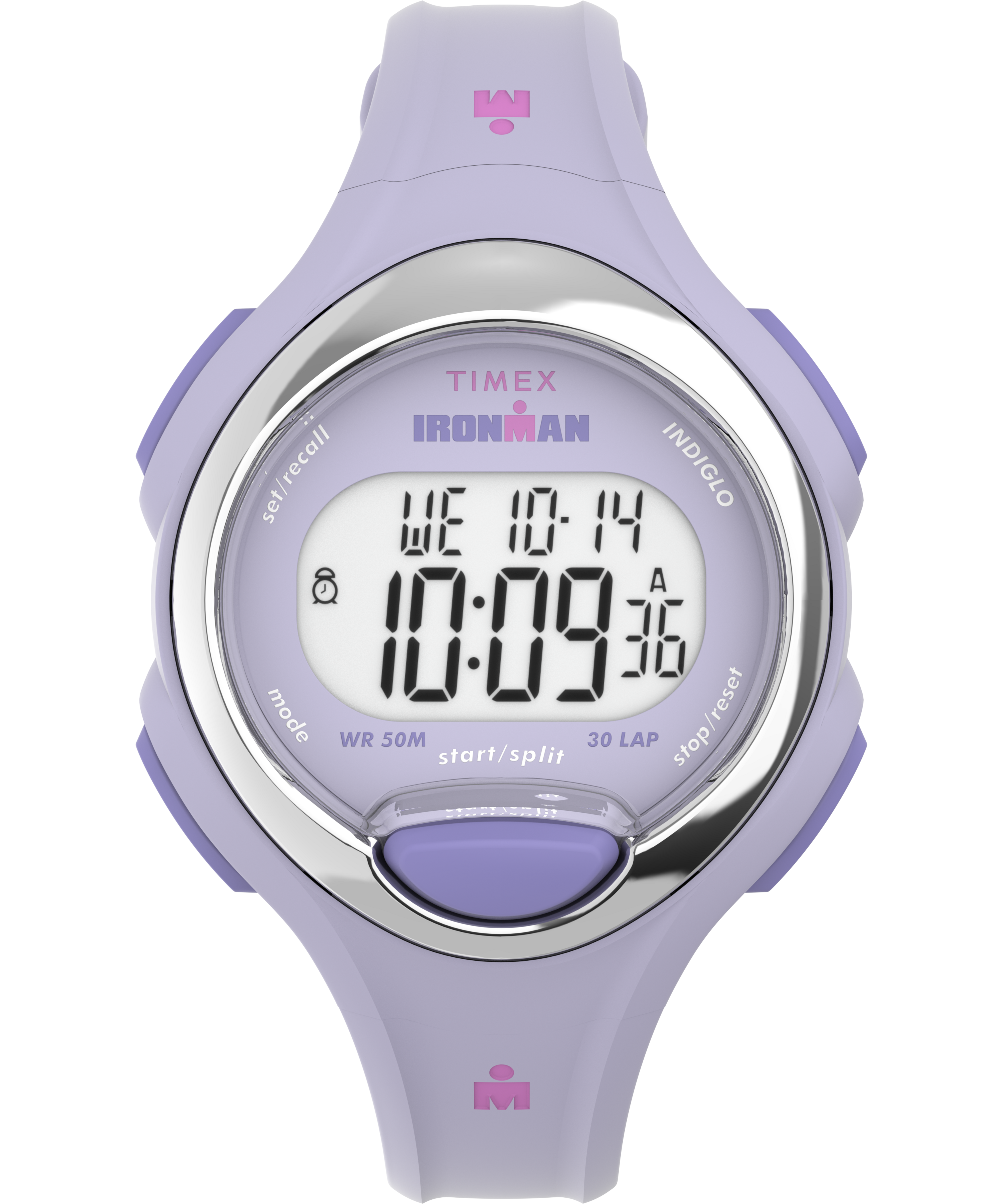 Timex Ironman Essential Dama Digital Correa Sil Lila Caja 34mm TW2W17100