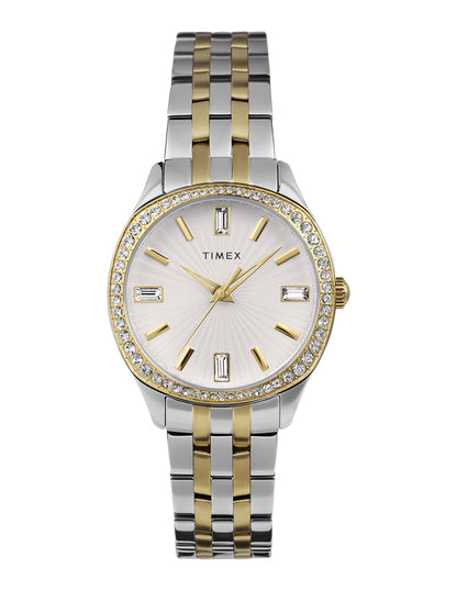 Timex Cushion Dama 3 Manecillas Carat Bi-Tono Braz Bi-Tono Caja 36mm TW2W17700