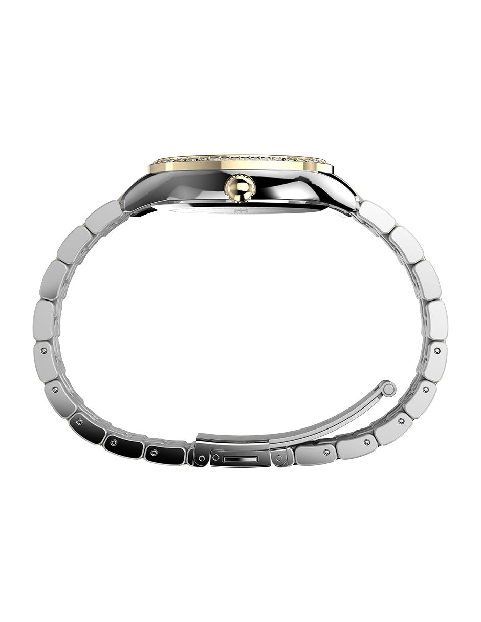 Timex Cushion Dama 3 Manecillas Carat Bi-Tono Braz Bi-Tono Caja 36mm TW2W17700
