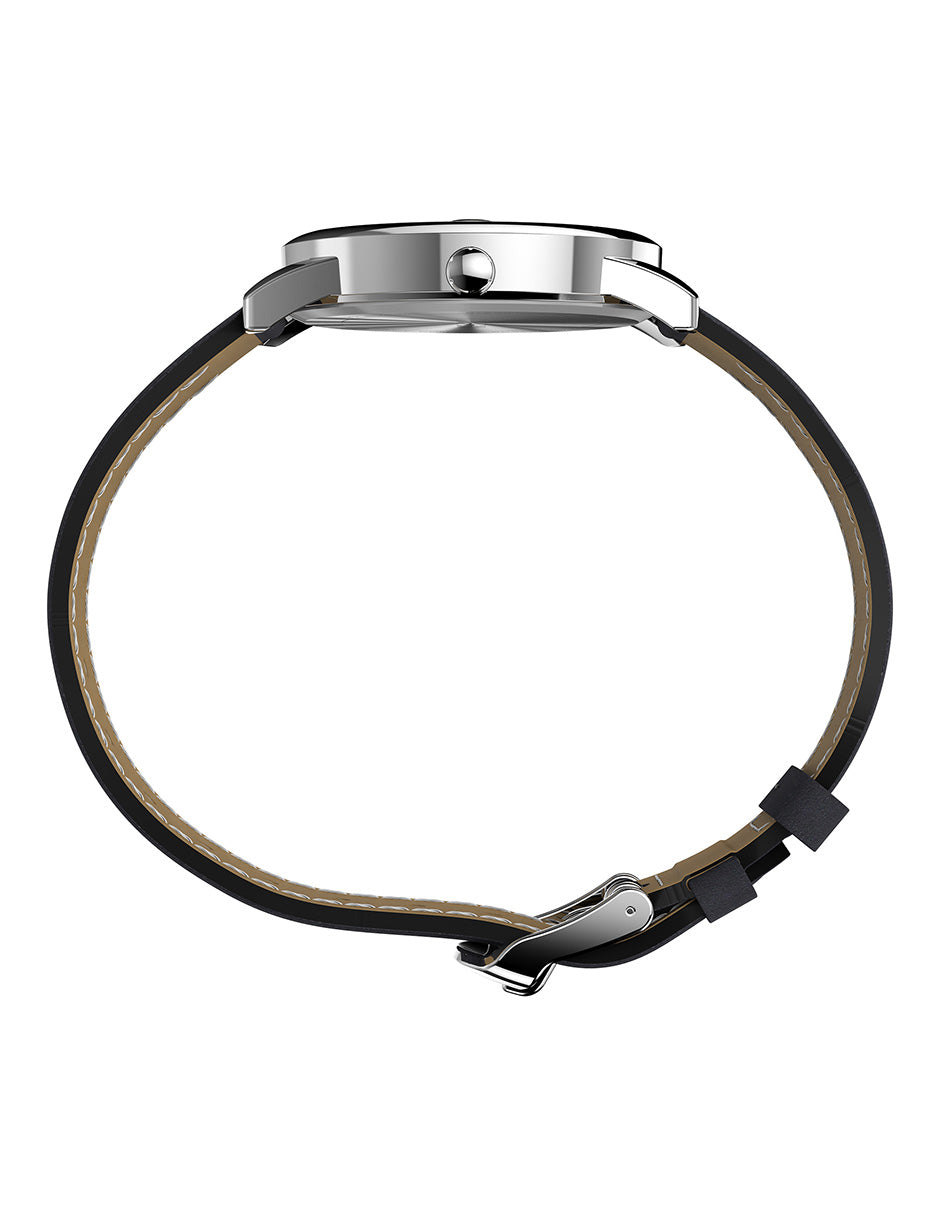 Timex Cab Easy Reader 3 Manecillas Carat Blanca Correa Piel Negra Caja 35mm TW2W54300