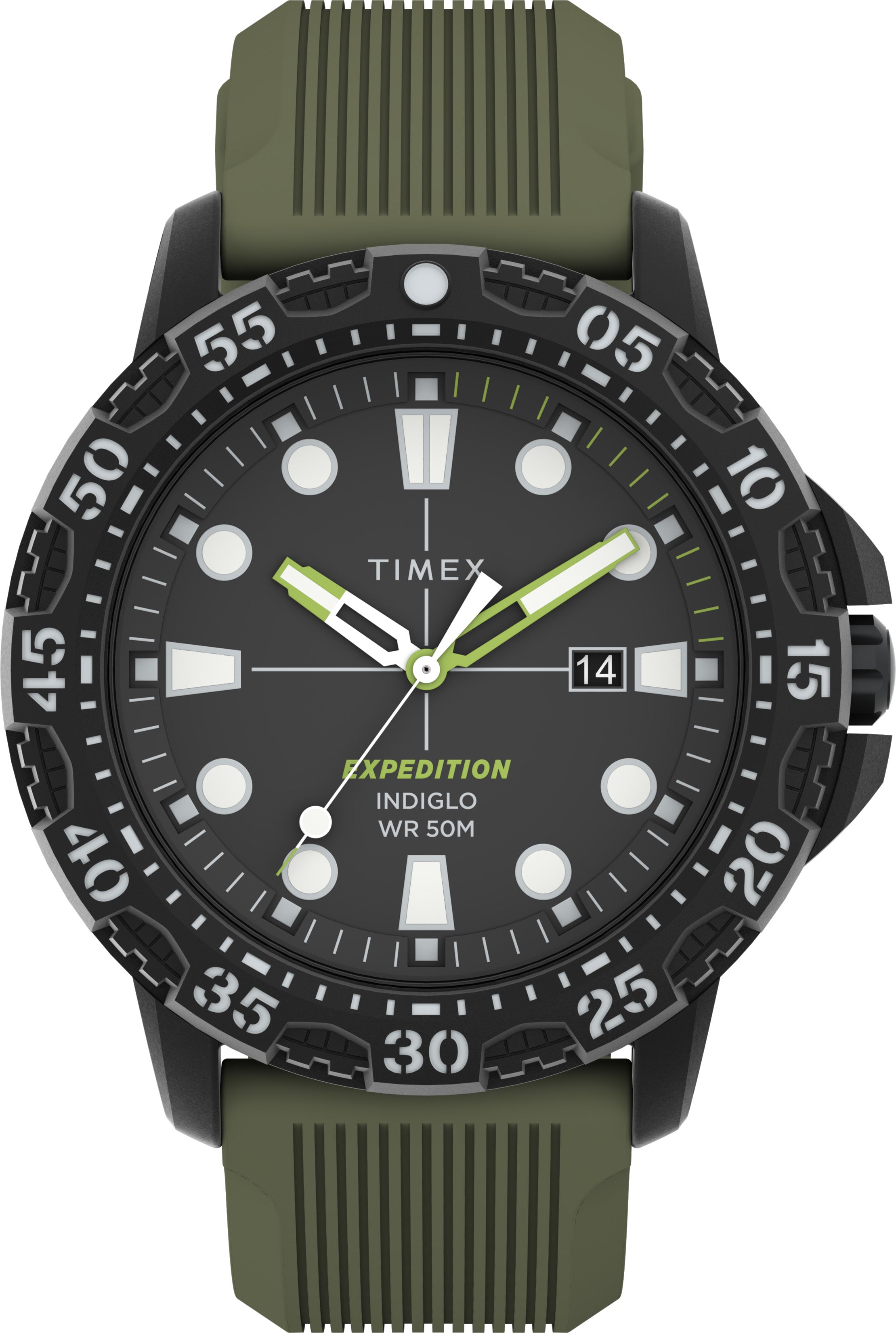 Timex Expedition Gallatin Carat Verde Caballero 44 mm Corr Silicon Verde TW4B25400