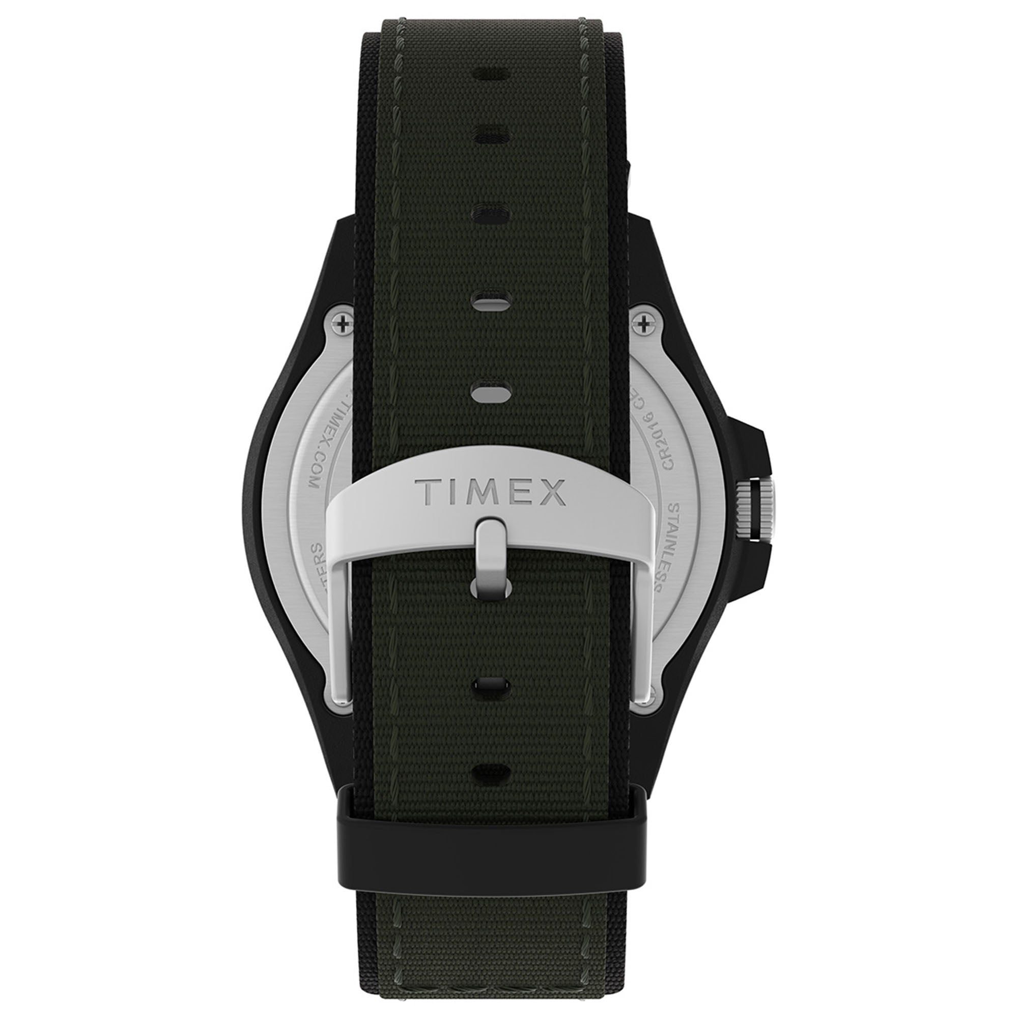 Timex Acadia Rugged Cab 3 Manecillas Carat Negro Correa Nylon Verde Caja Resina 42 mm TW4B26400