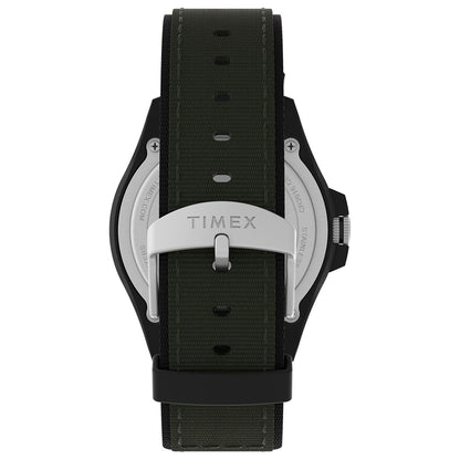 Timex Acadia Rugged Cab 3 Manecillas Carat Negro Correa Nylon Verde Caja Resina 42 mm TW4B26400