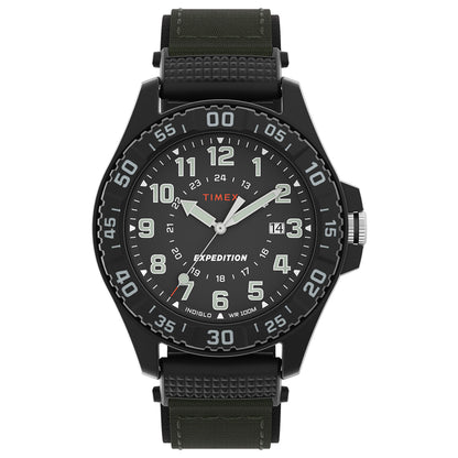 Timex Acadia Rugged Cab 3 Manecillas Carat Negro Correa Nylon Verde Caja Resina 42 mm TW4B26400