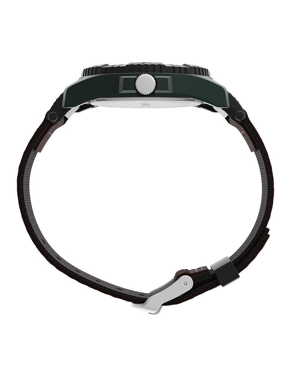 Timex Acadia Rugged Cab 3 Manecillas Carat Natural Corr Nylon Cafe Caja Resina 42 mm TW4B26500
